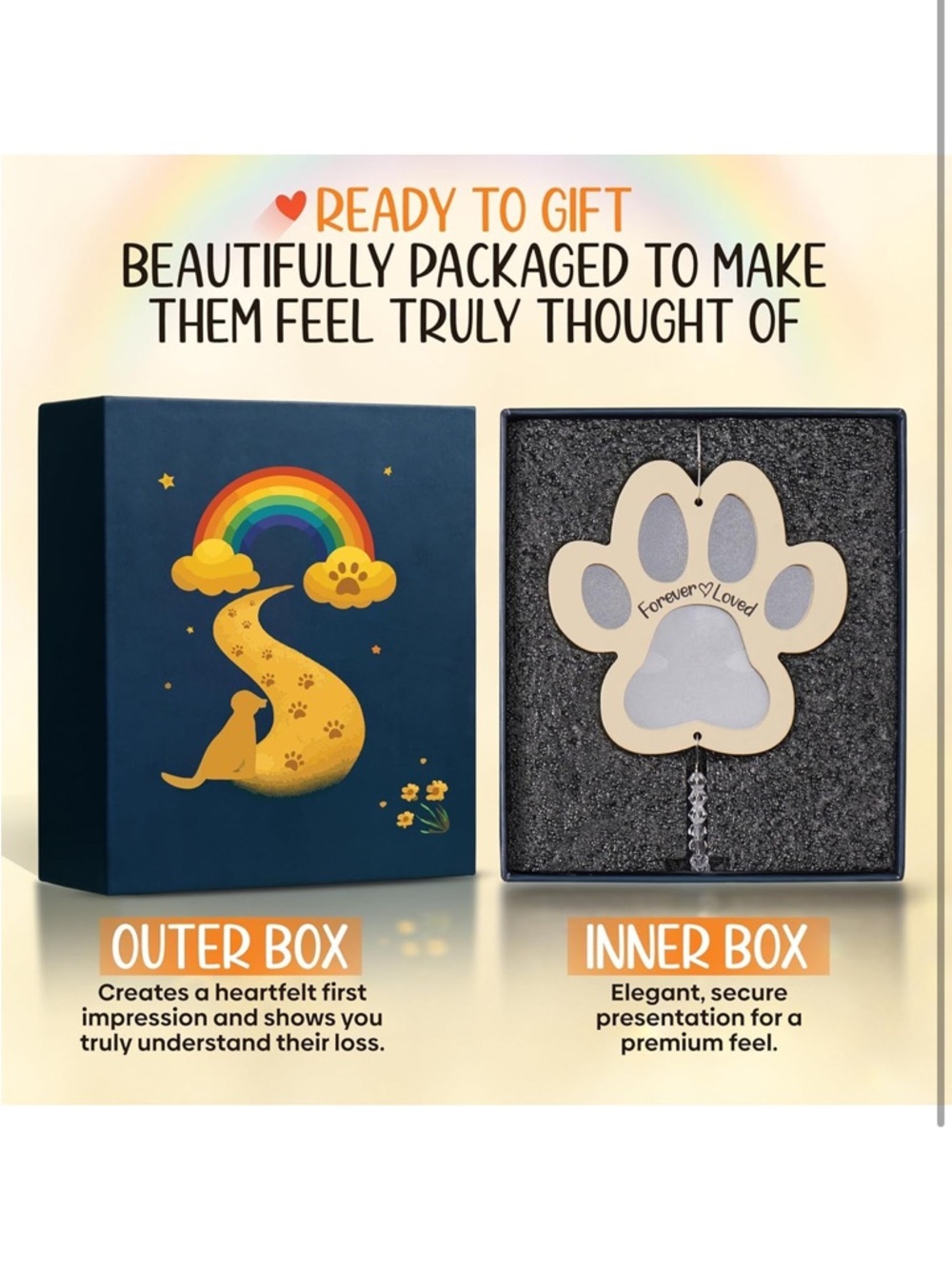 Pet Memorial Crystal Suncatcher with DIY Photo Insert, Personalized Sympathy - Picture 4 of 9